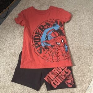Boys matching Spider-Man set